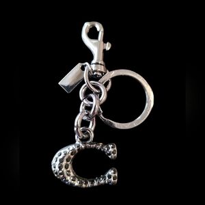 Letter "C" Black Initial Keychain | Keyfob | Bag Charm